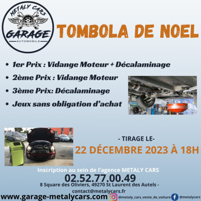 Noël approche à grand pas alors venez participer à notre tombola de Noël !